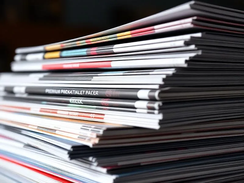 Pilha de catálogos e revistas impressos